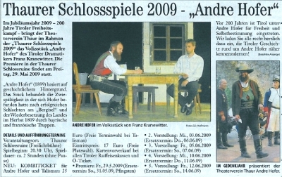 Hofer - Tiroler Woche (KW22/2009)